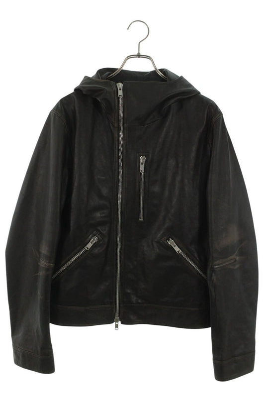 DIOR 24SS Vintage Hooded Zip-Up Leather Jkt Brown Size S