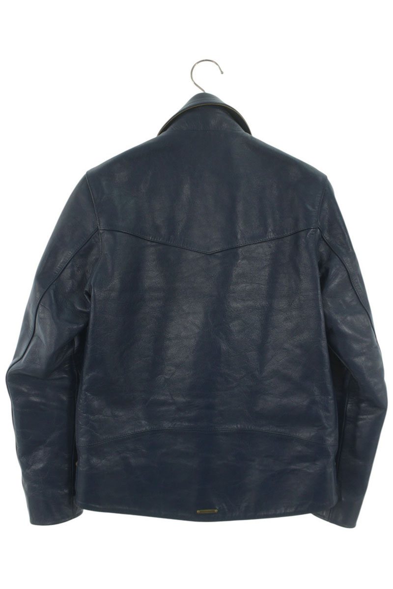 FINDERS KEEPERS Blue Horsehide Double Riders Jacket Size S