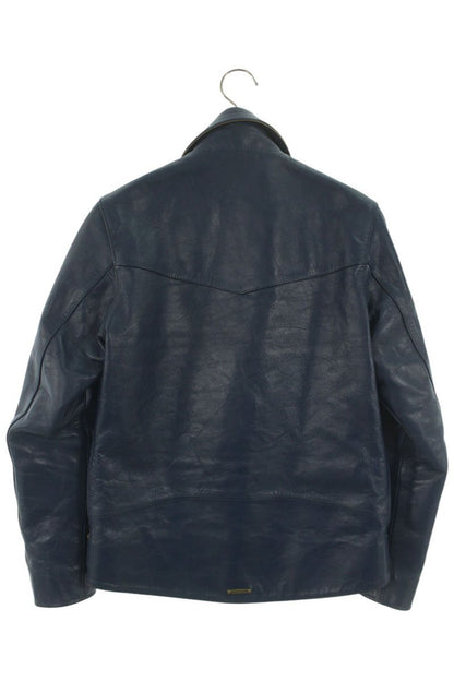 FINDERS KEEPERS Blue Horsehide Double Riders Jacket Size S