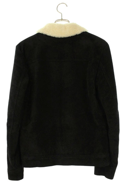 SAINT LAURENT PARIS Zip Boa Shearling Leather Jacket Size S