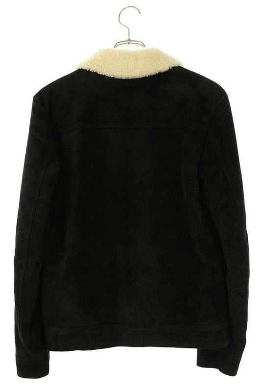 SAINT LAURENT PARIS Zip Boa Shearling Leather Jacket Size S