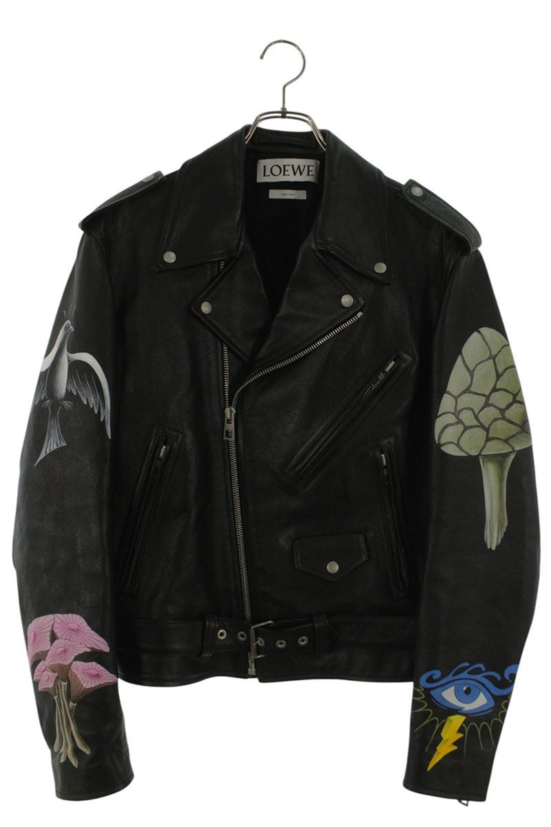 LOEWE Black Cowhide Hand-Painted Mushroom Leather Size S