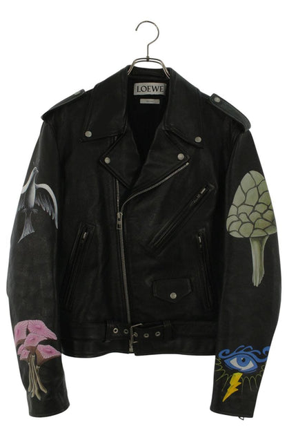 LOEWE Black Cowhide Hand-Painted Mushroom Leather Size S