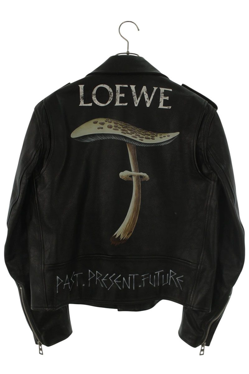 LOEWE Black Cowhide Hand-Painted Mushroom Leather Size S