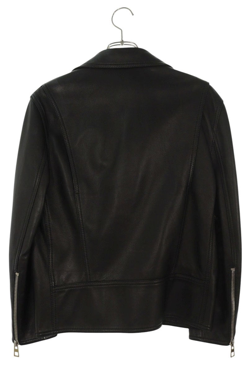 LOEWE Black Lambskin Double Riders Leather Jacket Size S