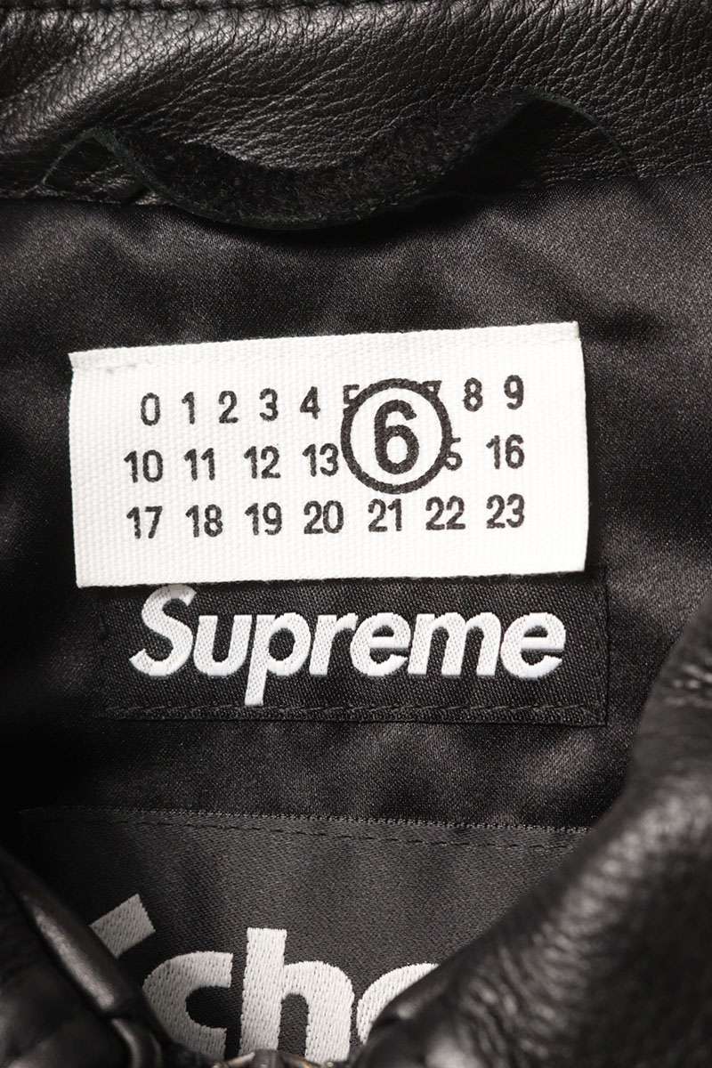 MM6 x Supreme 26SS Schott Leather Jacket Black Size L