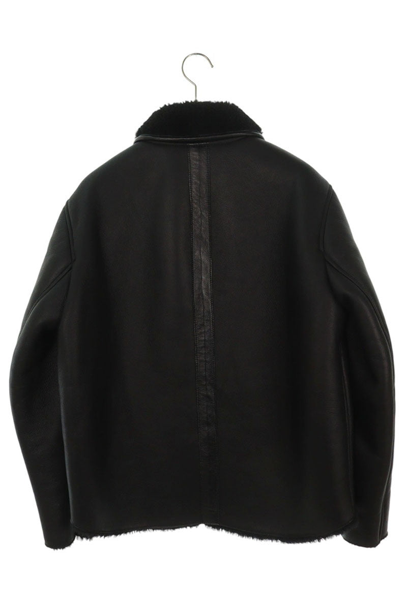 You Must Create Black Shearling Leather Jacket Size S