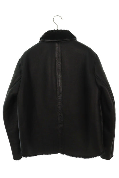 You Must Create Black Shearling Leather Jacket Size S