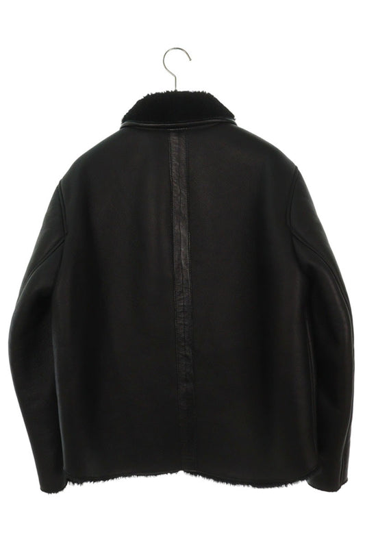 You Must Create Black Shearling Leather Jacket Size S