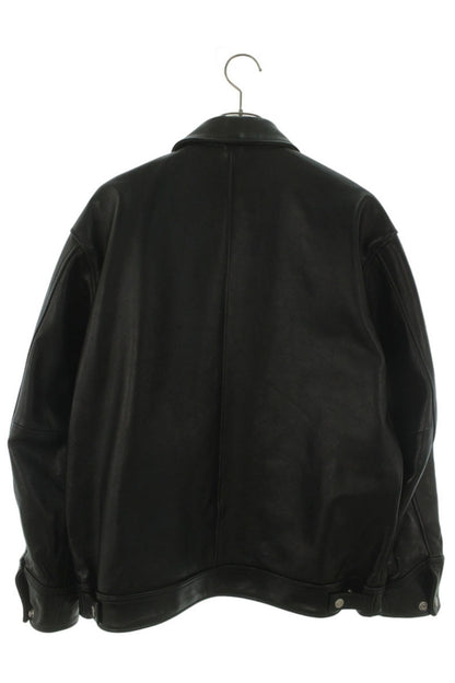 schott Black Lambskin Leather Trucker Jacket Size M