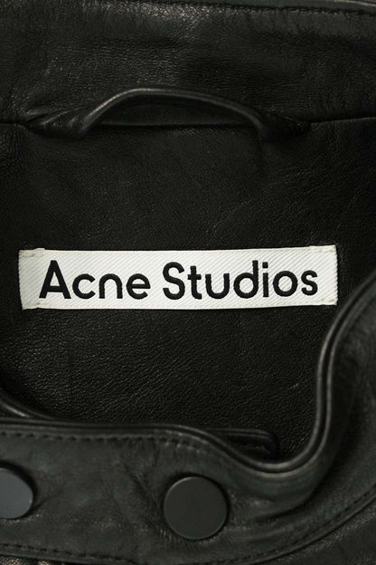 ACNE STUDIOS Black Pink Single Rider Leather Jacket Size S