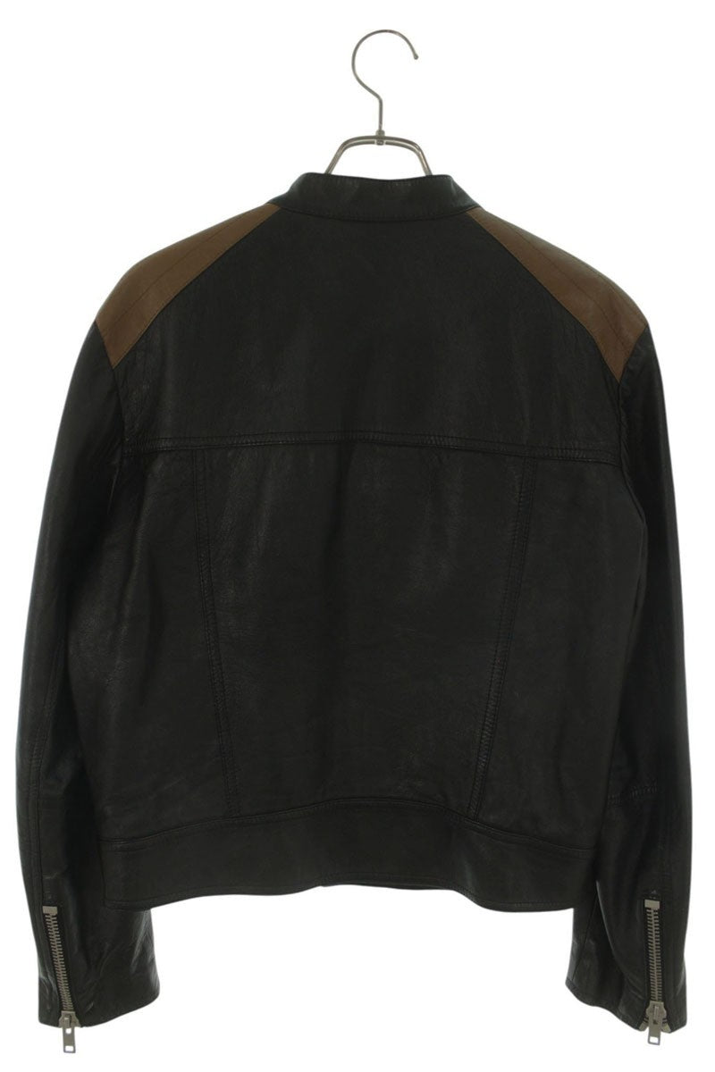CELINE 20AW Bicolor Lambskin Cafe Racer Jacket Size L