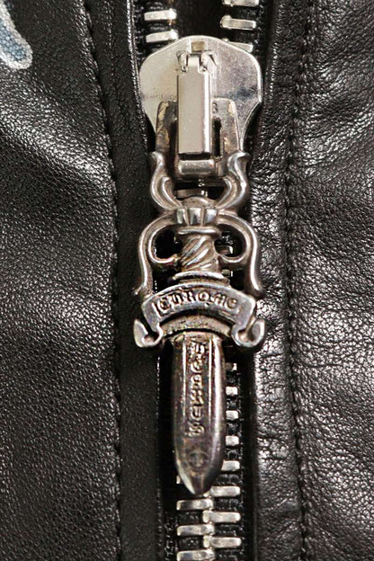 Chrome Hearts Cretin Quilted Leather Jacket Black Size M