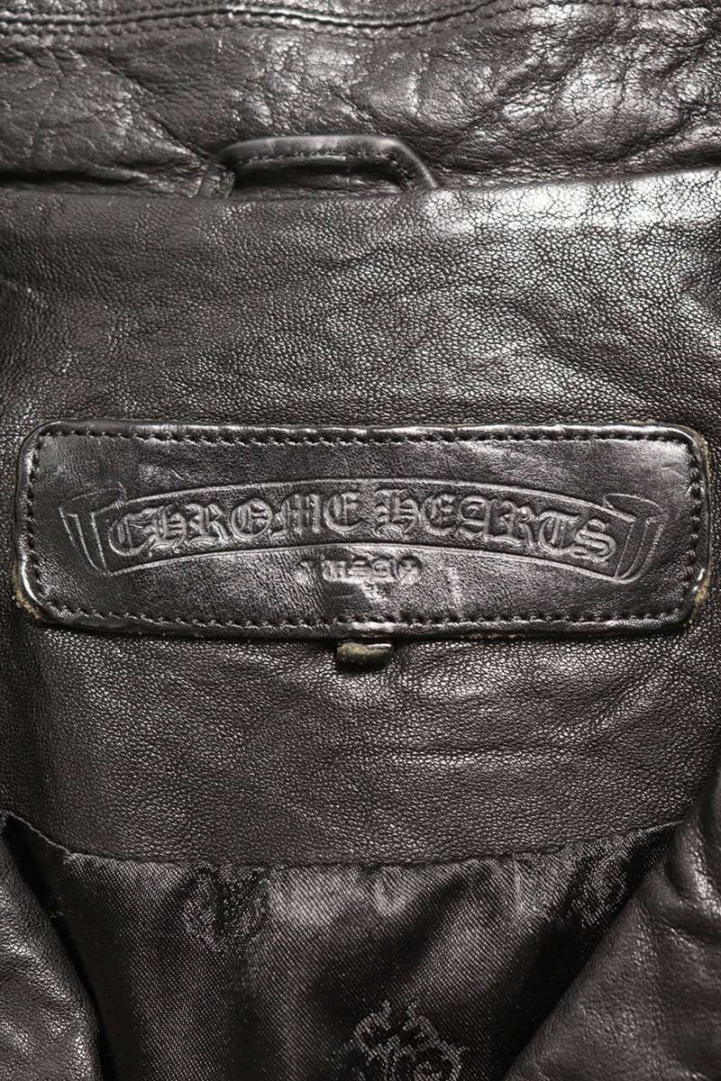 Chrome Hearts Cretin Quilted Leather Jacket Black Size M