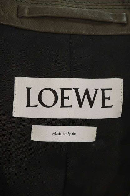 LOEWE 17SS Lamb Leather Double Rider Jacket Size 52