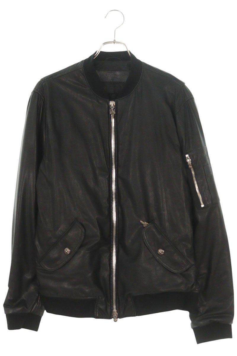 Chrome Hearts UNCLESLAMV2 MA-1 Leather Bomber Jacket Size L