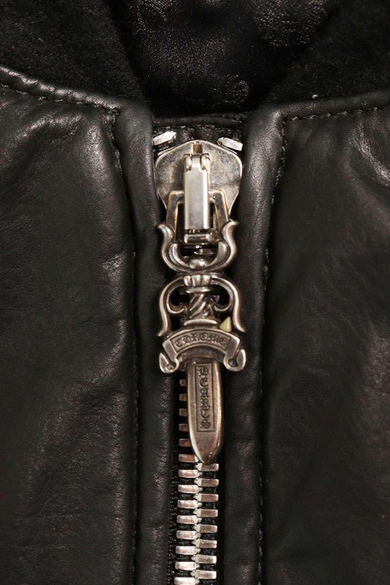 Chrome Hearts UNCLESLAMV2 MA-1 Leather Bomber Jacket Size L
