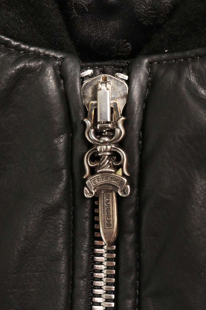 Chrome Hearts UNCLESLAMV2 MA-1 Leather Bomber Jacket Size L