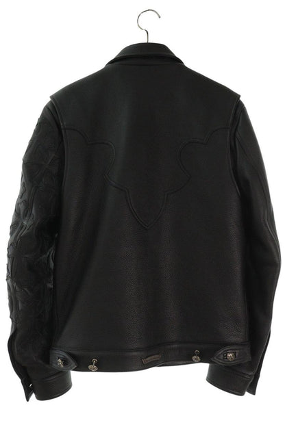 Chrome Hearts Classic Jean Cross Patch Leather Jacket Size S