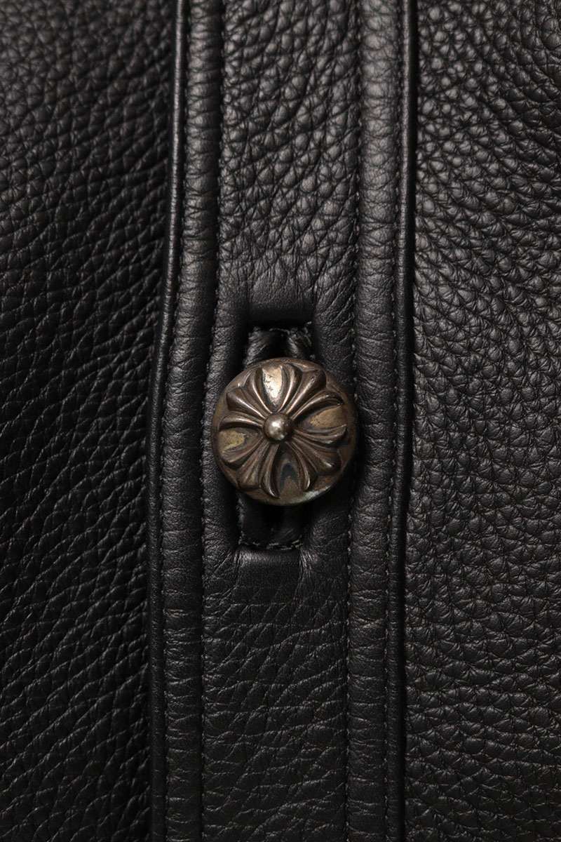 Chrome Hearts Classic Jean Cross Patch Leather Jacket Size S