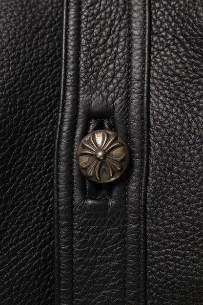 Chrome Hearts Classic Jean Cross Patch Leather Jacket Size S