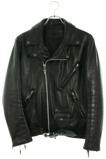Chrome Hearts JJ Dean Dagger Zip Leather Jacket Black Size M