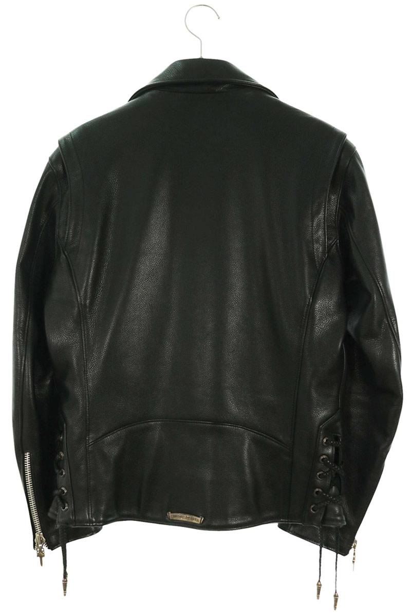 Chrome Hearts JJ Dean Dagger Zip Leather Jacket Black Size M