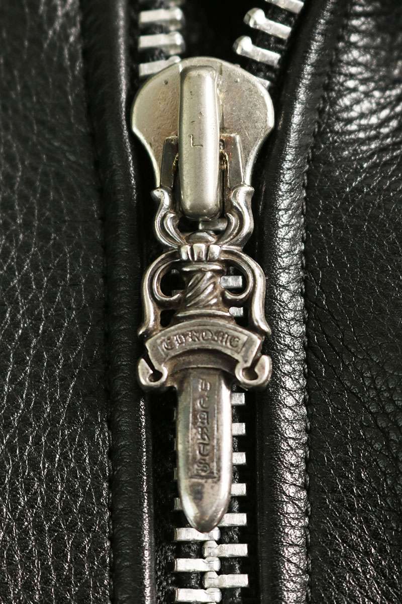 Chrome Hearts JJ Dean Dagger Zip Leather Jacket Black Size M