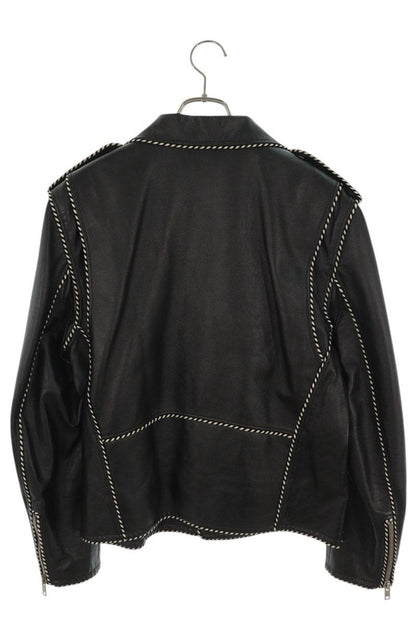 CELINE 19AW Black & White Calfskin Leather Jacket Size 54