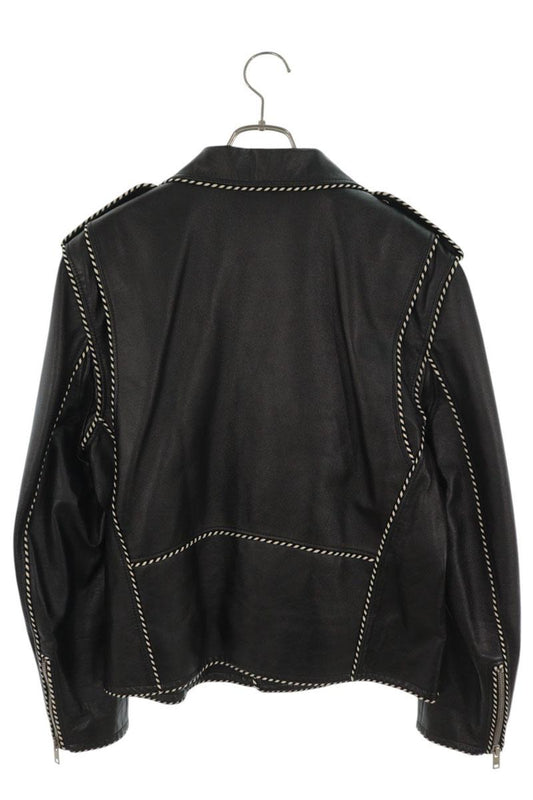 CELINE 19AW Black & White Calfskin Leather Jacket Size 54
