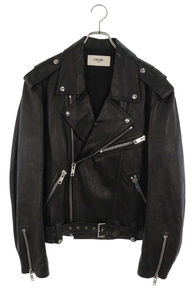 CELINE Classic Biker Double Rider Jacket Black Size 48