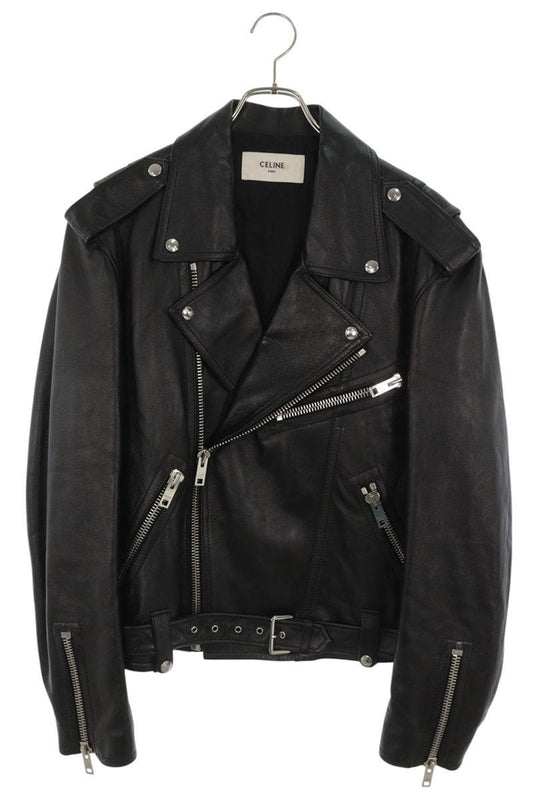 CELINE Classic Biker Double Rider Jacket Black Size 48