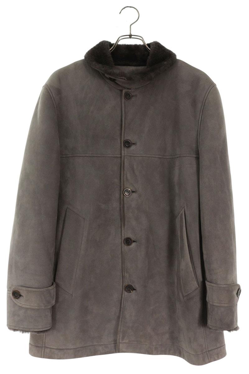 MALO Mouton Leather Jacket Gray Size 50