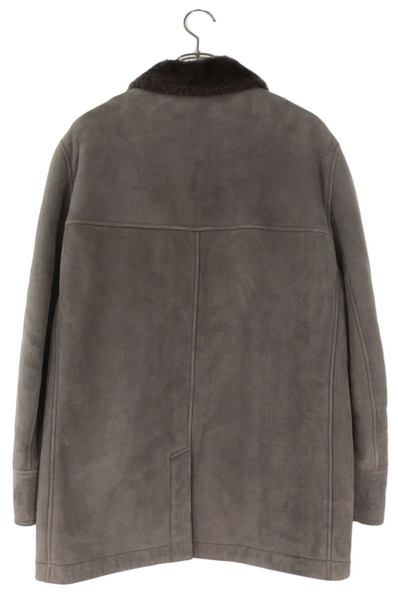MALO Mouton Leather Jacket Gray Size 50