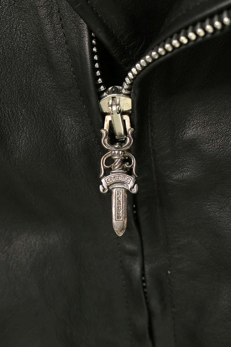 Chrome Hearts Sluff Dagger Zip Leather Jacket Size L