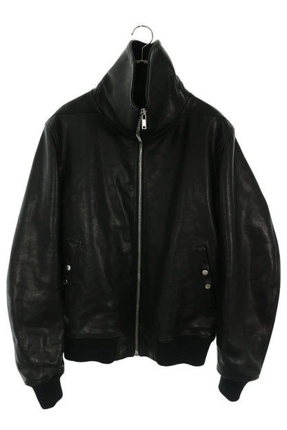 Rick Owens 25AW Dracucollar Zip Leather Jacket Black Size 46