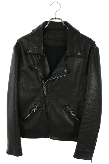 Chrome Hearts Basic Moto Dagger Zip Leather Jacket Size S