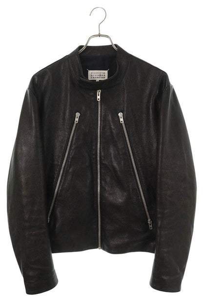 Maison Margiela Black Goatskin Leather Jacket Size 54