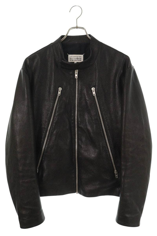 Maison Margiela Black Goatskin Leather Jacket Size 54
