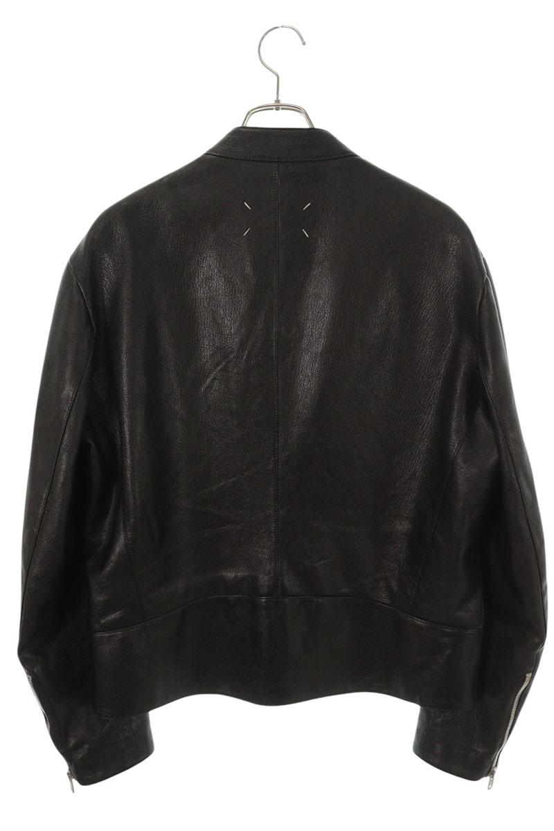 Maison Margiela Black Goatskin Leather Jacket Size 54