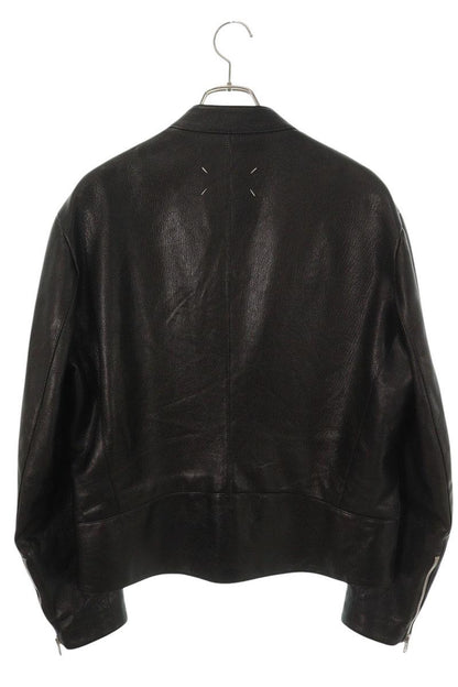 Maison Margiela Black Goatskin Leather Jacket Size 54