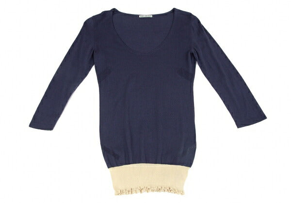 ISSEY MIYAKE Mesh Bicolor Knit Blue Size 3