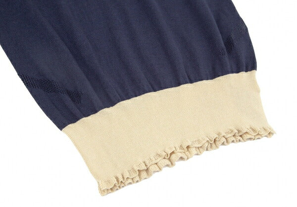 ISSEY MIYAKE Mesh Bicolor Knit Blue Size 3