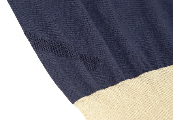 ISSEY MIYAKE Mesh Bicolor Knit Blue Size 3