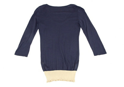 ISSEY MIYAKE Mesh Bicolor Knit Blue Size 3