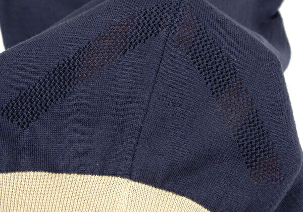 ISSEY MIYAKE Mesh Bicolor Knit Blue Size 3