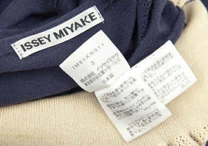 ISSEY MIYAKE Mesh Bicolor Knit Blue Size 3