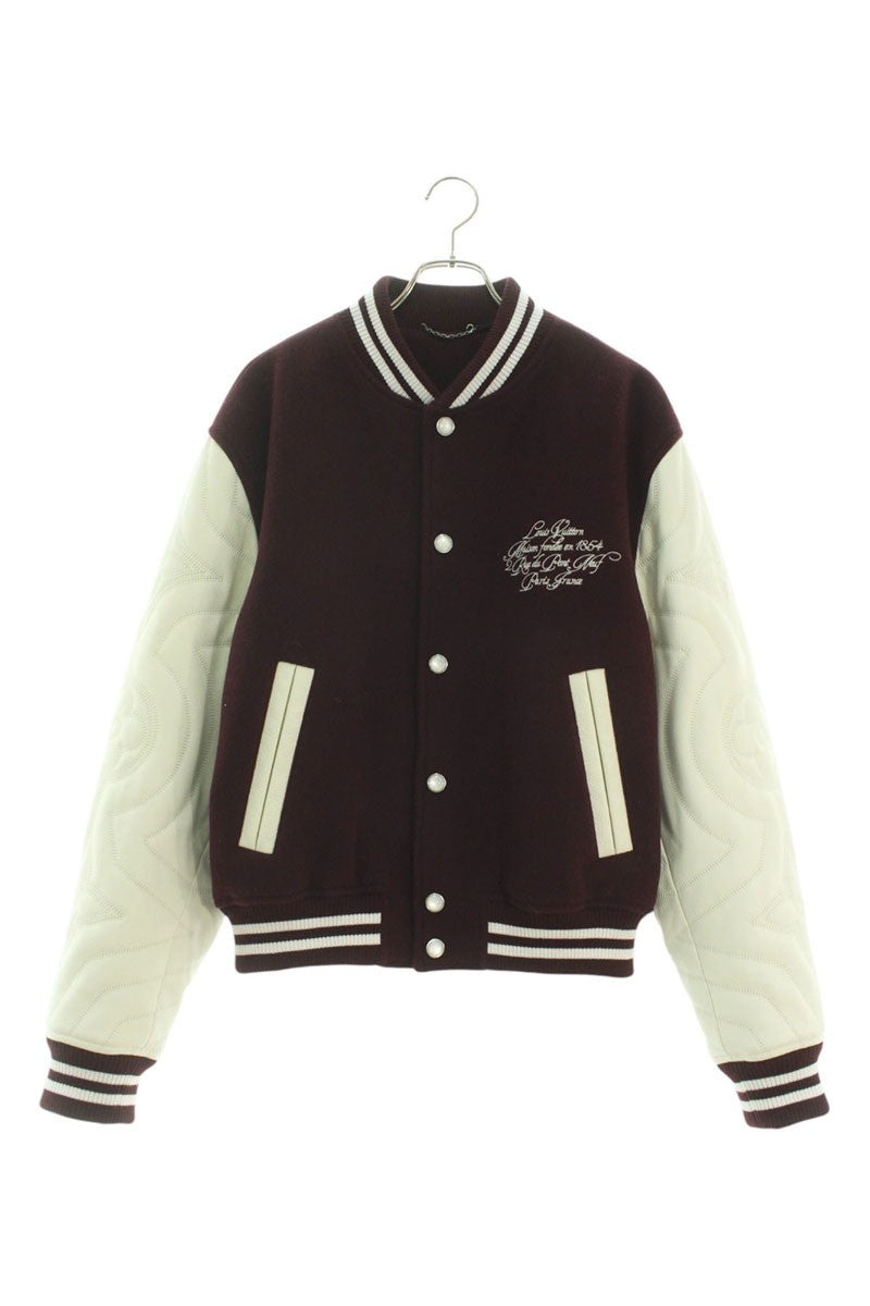 LOUISVUITTON 25SS Leather Sleeve Varsity Jkt Multi Size XL