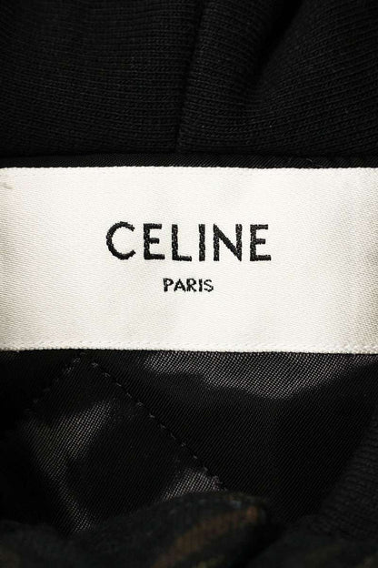 CELINE Multi Cotton Check Hood Logo Blouson Size S