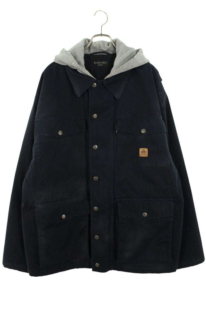 Balenciaga 23AW DOUBLEB Hoodie Blue x Gray Size 3